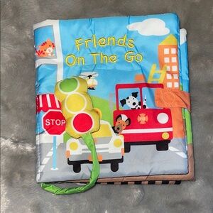 Friends On The Go Soft Fabric Baby Book – Sensory Crinkle Toy, Traffic Theme